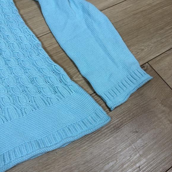 Appleseeds 100% Cotton Size Large Loose Knit Light Blue Long Sleeve Sweater - Picture 2 of 7